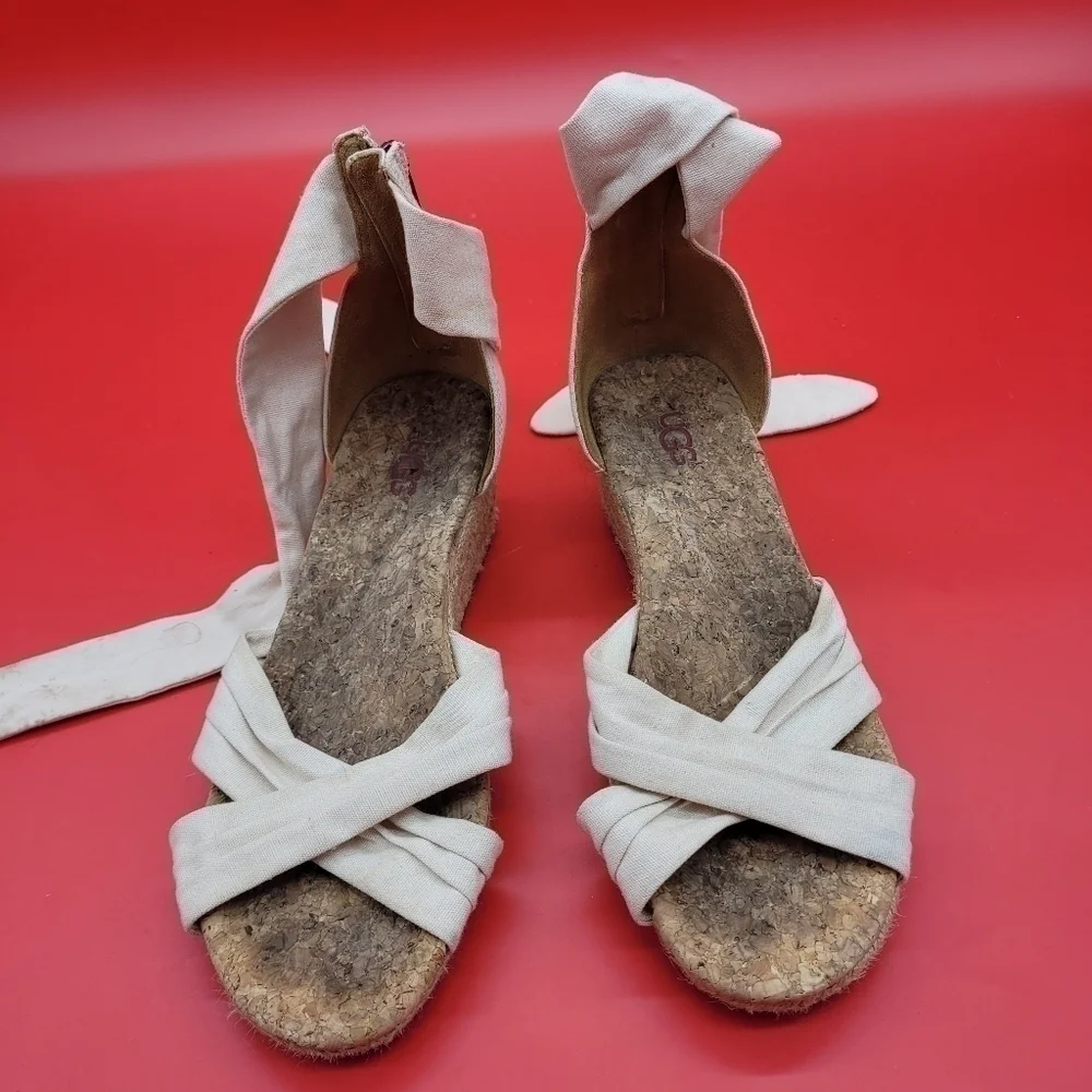 Women's Ugg Traci Espadrille Wedge Tie Up Sandal 6.5